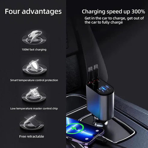 4 in 1 Retractable Charger شاحن قابل للسحب 4 في 1