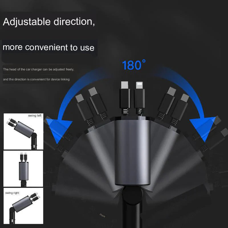 4 in 1 Retractable Charger شاحن قابل للسحب 4 في 1