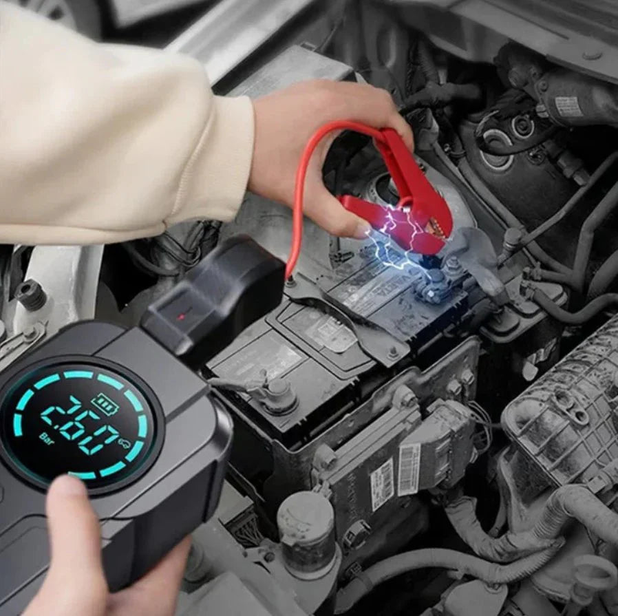 Jump Starter With Air Pump جهاز بدء التشغيل مع مضخة هواء