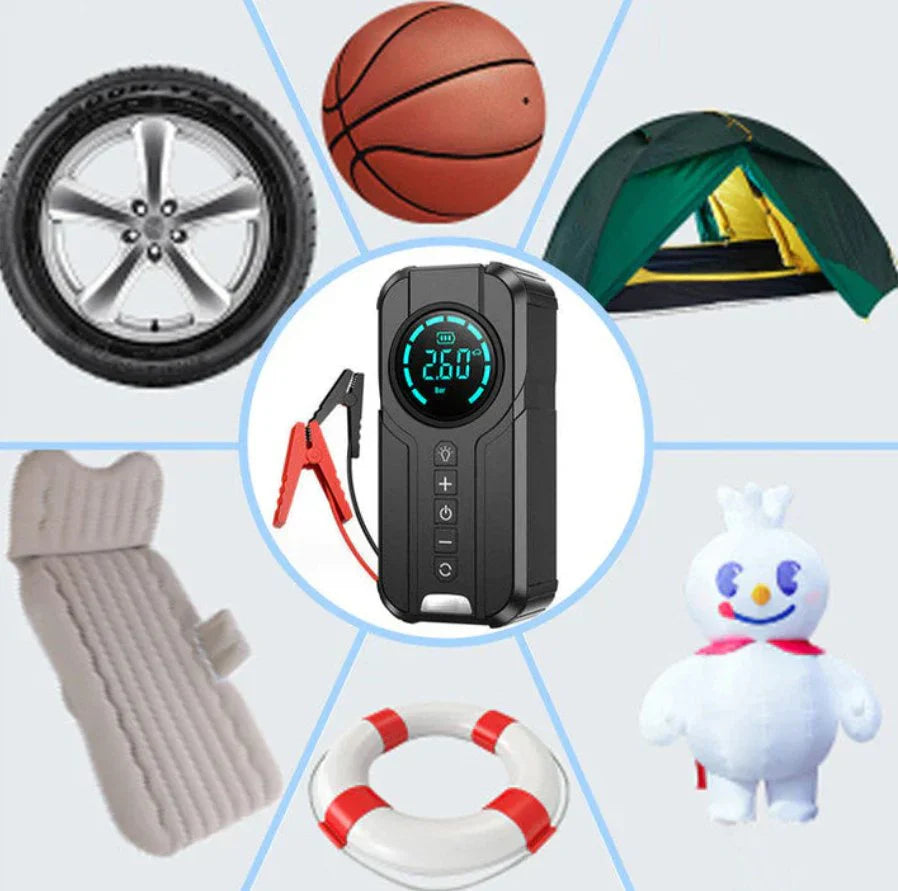 Jump Starter With Air Pump جهاز بدء التشغيل مع مضخة هواء