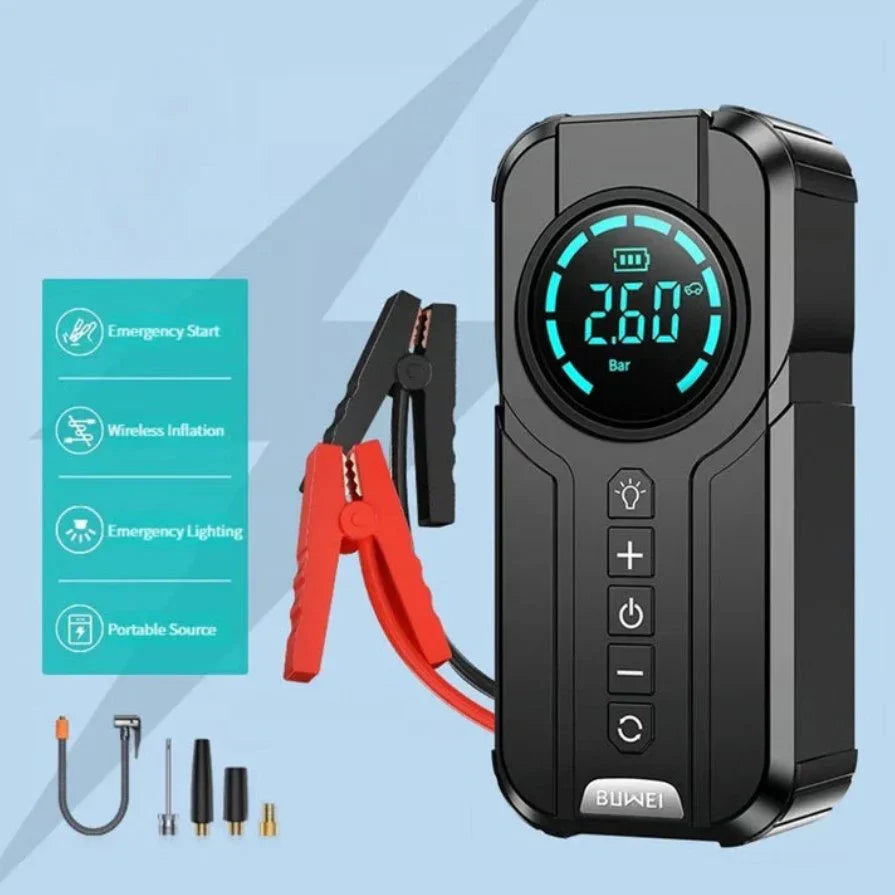 Jump Starter With Air Pump جهاز بدء التشغيل مع مضخة هواء