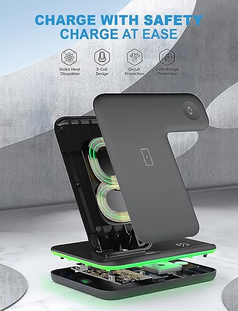 3-in-1 Wireless Charging Station محطة شحن لاسلكية 3 في 1