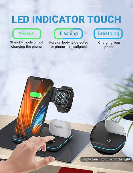 3-in-1 Wireless Charging Station محطة شحن لاسلكية 3 في 1