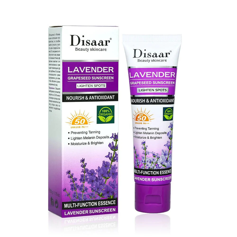 Disaar - Lavender Grapeseed Sunscreen SPF 50 (Original)  ديسار - واقي شمس برائحة الخزامى وبذور العنب بعامل حماية 50 (الأصلي)