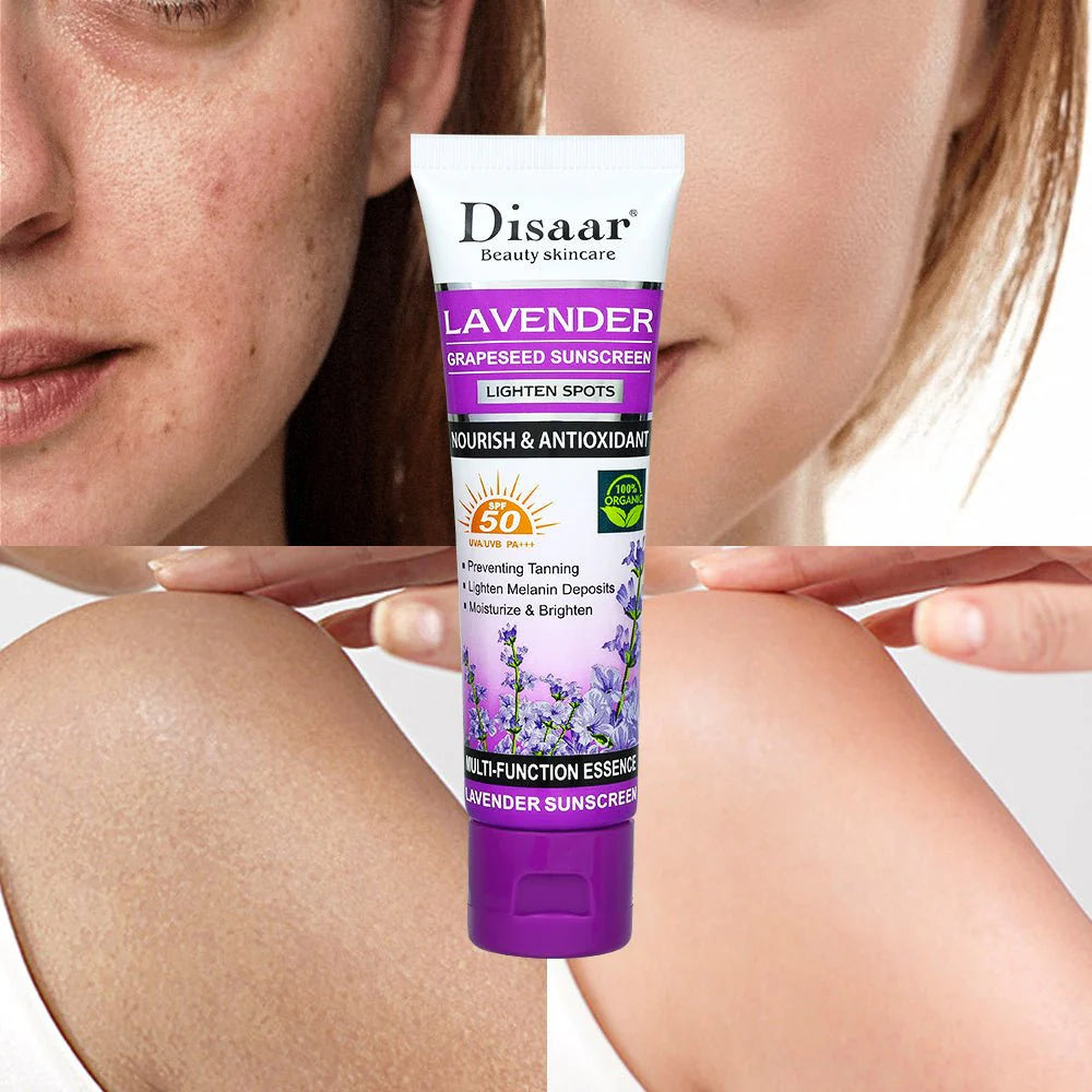 Disaar - Lavender Grapeseed Sunscreen SPF 50 (Original)  ديسار - واقي شمس برائحة الخزامى وبذور العنب بعامل حماية 50 (الأصلي)