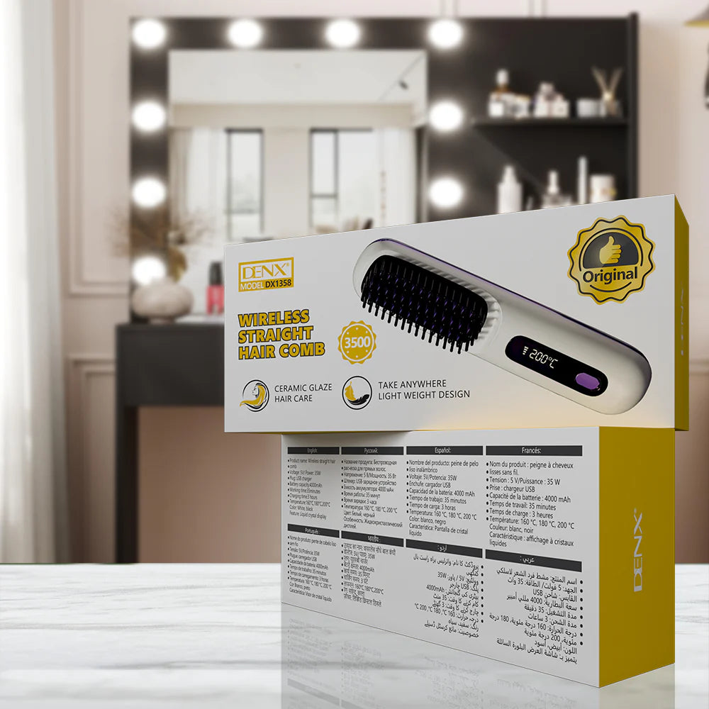 Wireless Straight Hair Comb مشط شعر مستقيم لاسلكي